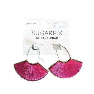 Sugarfix by Baublebar Pink and Gold Tone thread earrings